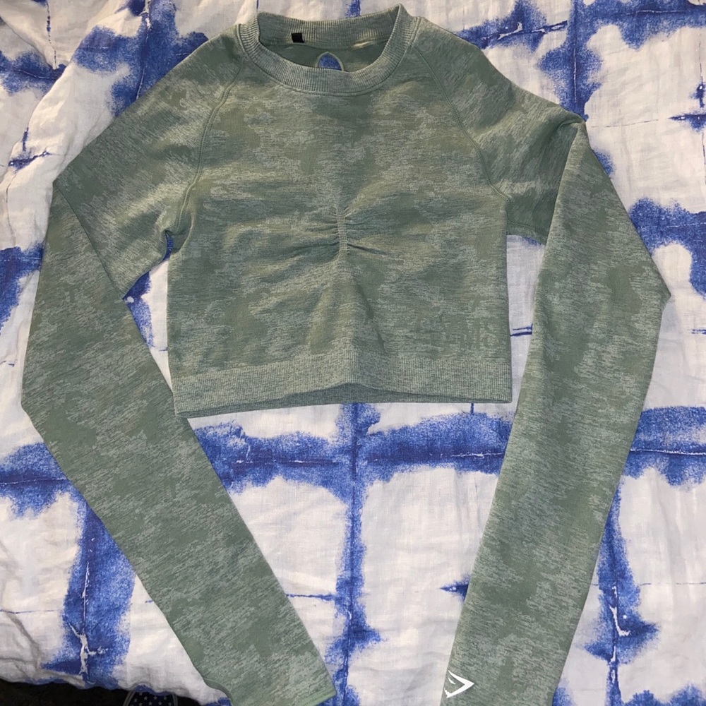 Gymshark green camo seamless long sleeve